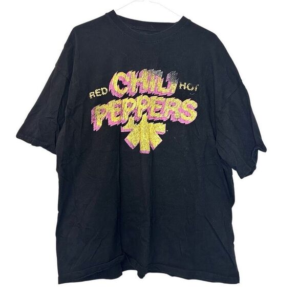 Red Hot Chili Peppers Crew Neck Short Sleeve Graphic Band Merch Tee Black XL - Picture 1 of 4